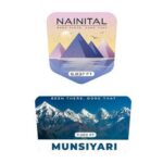 Uttarakhand stickers with Nainital and Munsiyari mountain designs