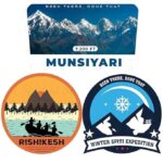 Himalayan stickers with Munsiyari, Rishikesh and Spiti expedition designs