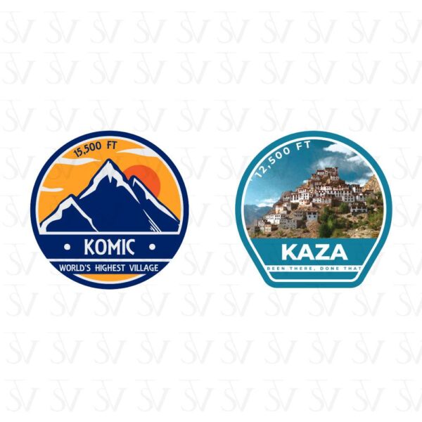 Stick The Vibe - India Series - Komic & Kaza, Vinyl Stickers - Decals - Peel & Stick, Sticker for Bike | Helmet | Laptop | Wall Etc. - 3 Inch X 3 Inch (Each) - Pack of 2 Stickers