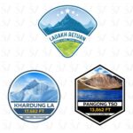 Ladakh stickers with Khardung La and Pangong Tso designs