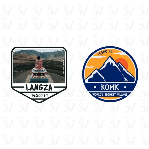 Stick The Vibe - India Series - Langza & Komic, Vinyl Stickers - Decals - Peel & Stick, Sticker for Bike | Helmet | Laptop | Wall Etc. - 3 Inch X 3 Inch (Each) - Pack of 2 Stickers