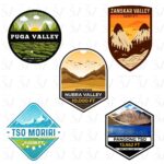 Ladakh stickers with Pangong, Nubra, Tso Moriri and Zanskar designs