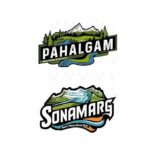 Kashmir stickers with Pahalgam and Sonamarg mountain landscapes