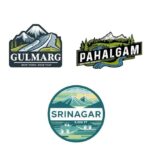 Kashmir stickers with Gulmarg, Srinagar and Sonamarg landscapes