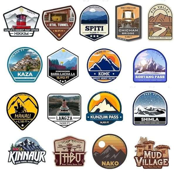 Stick The Vibe, Spiti Vinyl - Decals - Peel & Stick, Sticker for Bike | Helmet | Laptop | Wall Etc. - 3 Inch X 3 Inch (Each) - Pack of 17