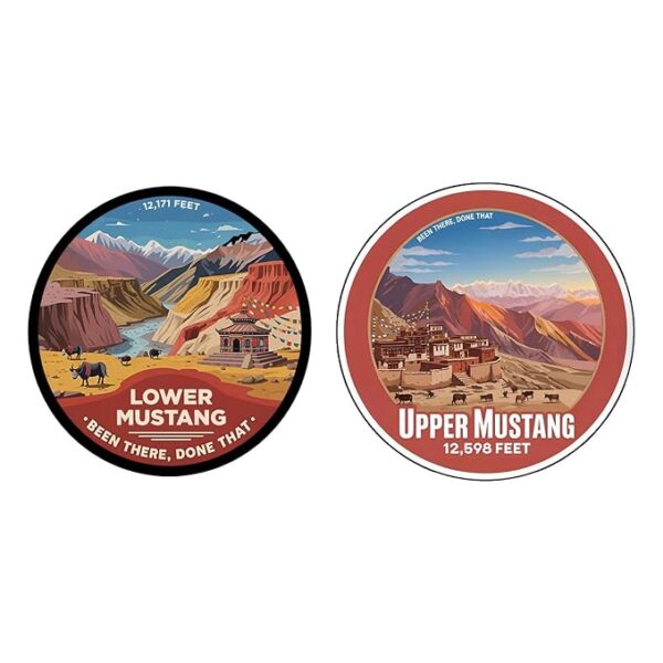 Stick The Vibe, Lower Mustang & Upper Mustang, Peel & Stick Vinyl Stickers - Sticker for Bike | Helmet | Laptop | Wall Etc. - 3 Inch X 3 Inch (Each) - Pack of 2