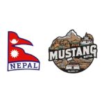 Nepal flag and Mustang travel stickers