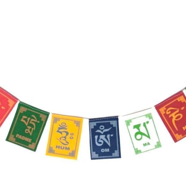 Tibetan Buddhist Prayer Flag, Multicolor Ladakh Prayer Flag, Om Mani Padme Hum Mantra Flag