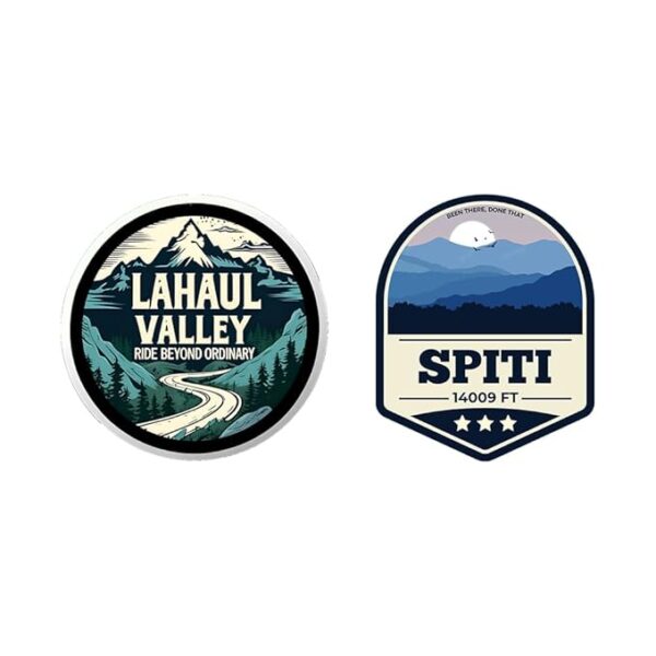 Lahaul Spiti travel stickers with mountain landscapes