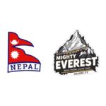 Everest and Nepal travel stickers with mountain design