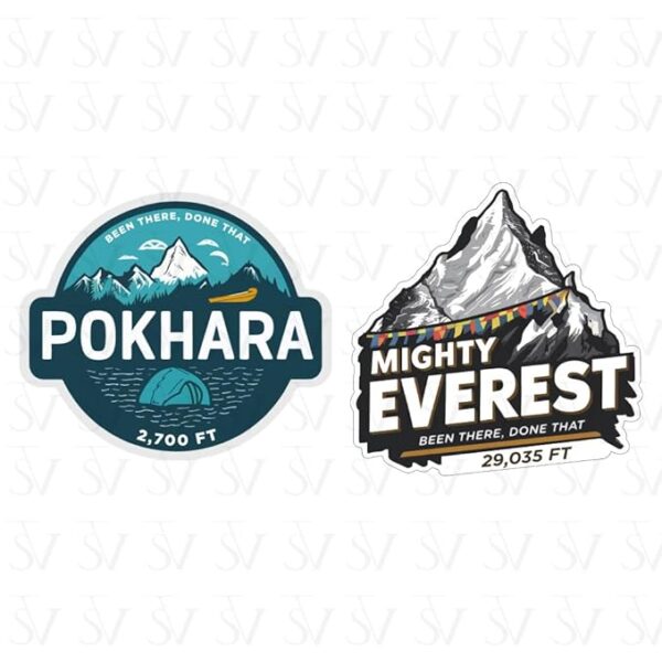 Pokhara Nepal mountain lake travel sticker