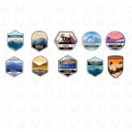 Ladakh mountain passes travel sticker set