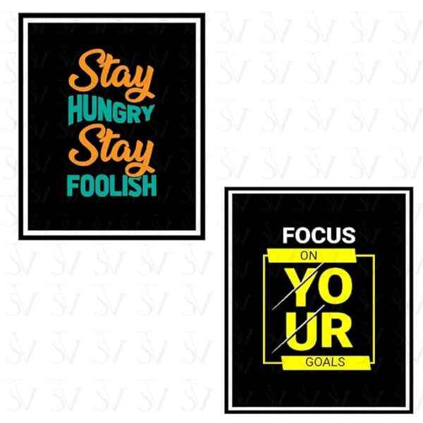 Motivational quote posters stay hungry stay foolish focus on your goals