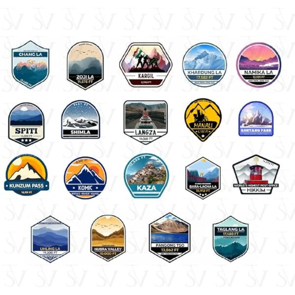 Ladakh & Spiti Series (Pack of 19 Stickers)