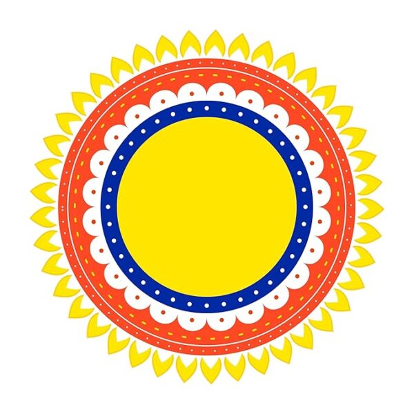 Colorful circular rangoli mandala decorative design