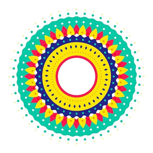 colorful mandala circle decorative sticker design