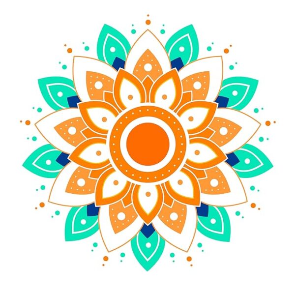Colorful floral rangoli mandala decorative design